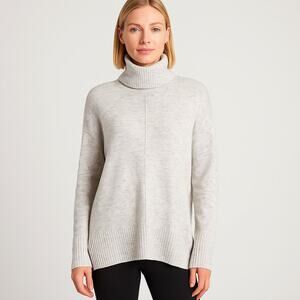 Athleta Transit Sweater Merino Wool Blend Gray Size M